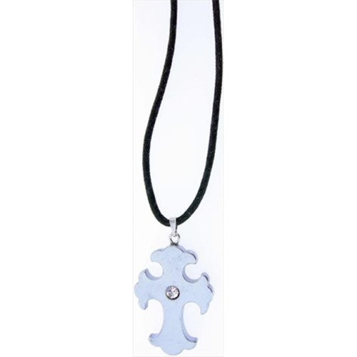 Pendant-Silver Jumbo Hematine Malta Cross W/Crystal