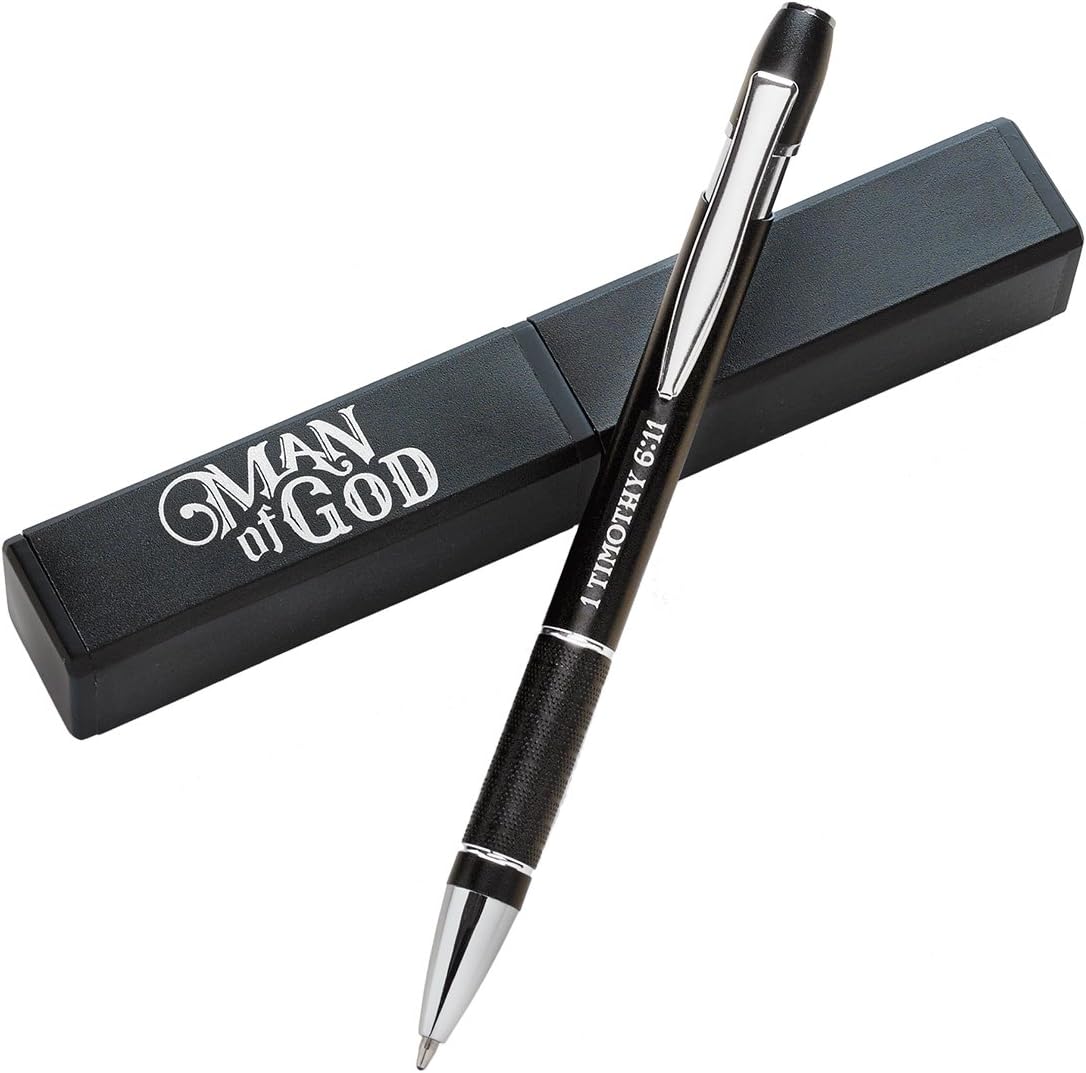 Christian Art Gifts Man Of God Black Stylish Classic Ballpoint Pen in Matching Gift Case&nbsp;