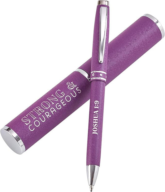 Pen-Strong & Courageous-Purple w/Case