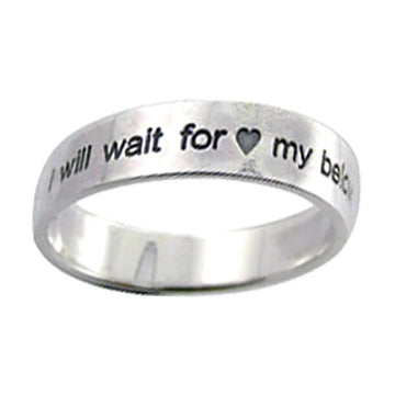 Ring-I Will Wait-Flat Band-Style 830-(Sterling Silver)-Size 10