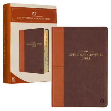 The NLT Spiritual Growth Bible Brown & Tan Faux Leather