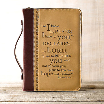 biblia reina valera - For I Know the Plans I Have For You Bible Cover, LuxLeather, Burgundy and Tan, X-Large - Floresta Store
