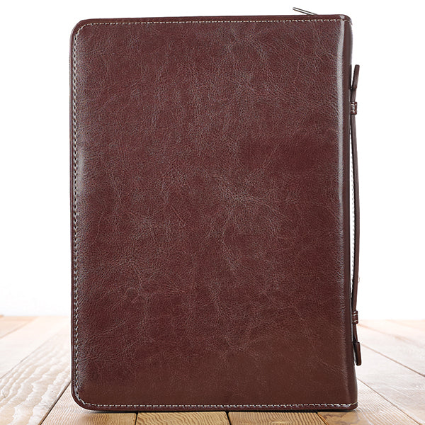 For I Know the Plans I Have For You Bible Cover, LuxLeather, Burgundy and Tan, X-Large