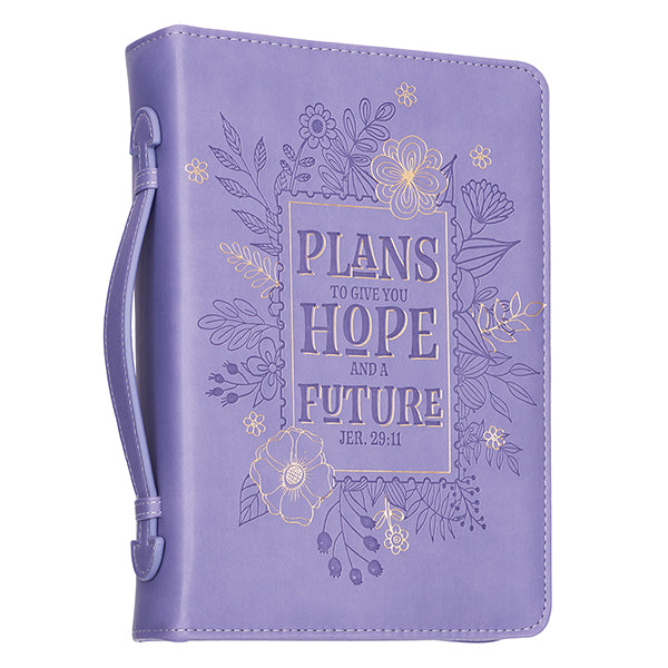 Plans to Give You Hope and a Future Bible Cover, LuxLeather, Purple, Medium