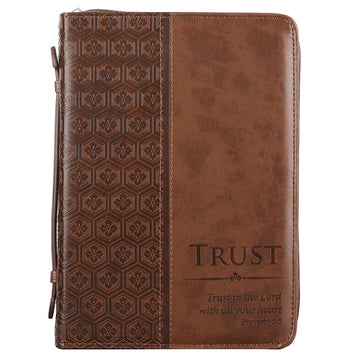 biblia reina valera - Bible Cover-Classic Luxleather-Trust-Large-Brown - Floresta Store