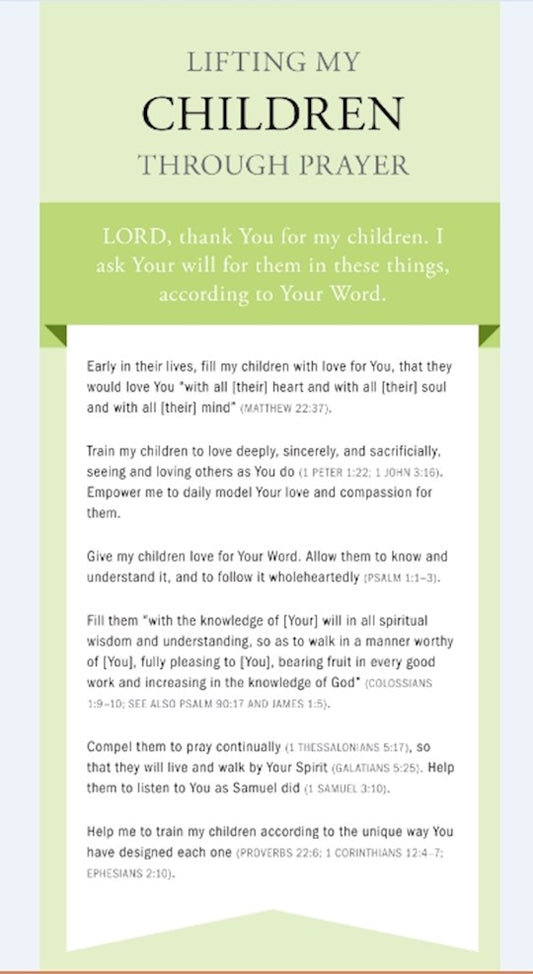 Lifting My Children Through Prayer Cards