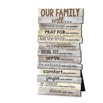 Plaque-Our Family Will (10 X 5)