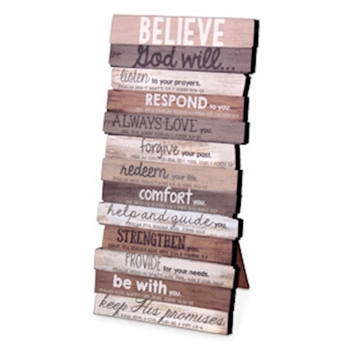 Wall Plaque-Believe (10 x 5)-MDF Wood