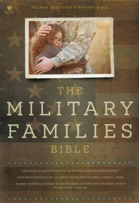 Military Families Bible, Navy and Crimson Leather Touch