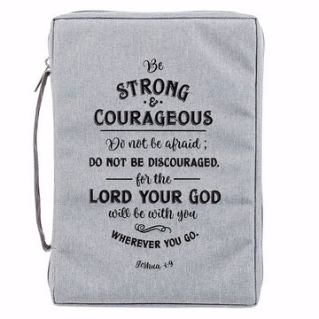 biblia reina valera - Bible Cover-Value-Strong & Courageous-Medium-Gray - Floresta Store