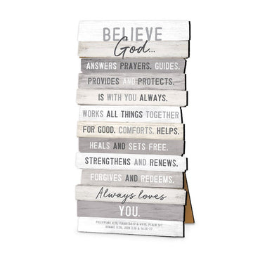 Plaque-Wall/Desktop-MDF-Stacked Wood-Believe II-5x10