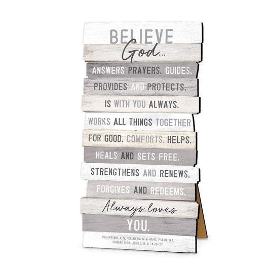 Plaque-Wall/Desktop-MDF-Stacked Wood-Believe II-5x10